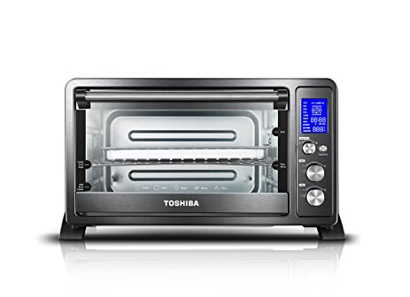 Toshiba AC25CEW-BS Digital Convection Oven, 6-Slice Bread/12-Inch Pizza, Black Stainless Steel