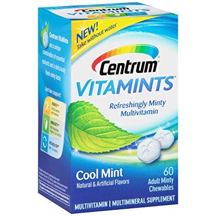 Centrum VitaMints Multivitamin/Multimineral Supplement (Cool Mint Flavor, 60-Count Chewables)