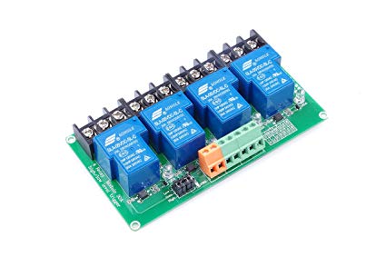KNACRO 4-Channel DC 5V Relay Module High-Low Level Triggering Optocoupler Isolation Load 30A DC 30V AC 250V for PLC Automation Control, Industrial System Control, Arduino (5V, 4-Channel)