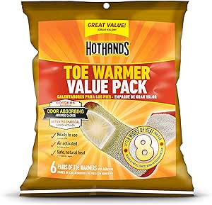 HotHands Toe Warmers - Long Lasting Safe Natural Odorless Air Activated Warmers - Up to 8 Hours of Heat - 6 Pair