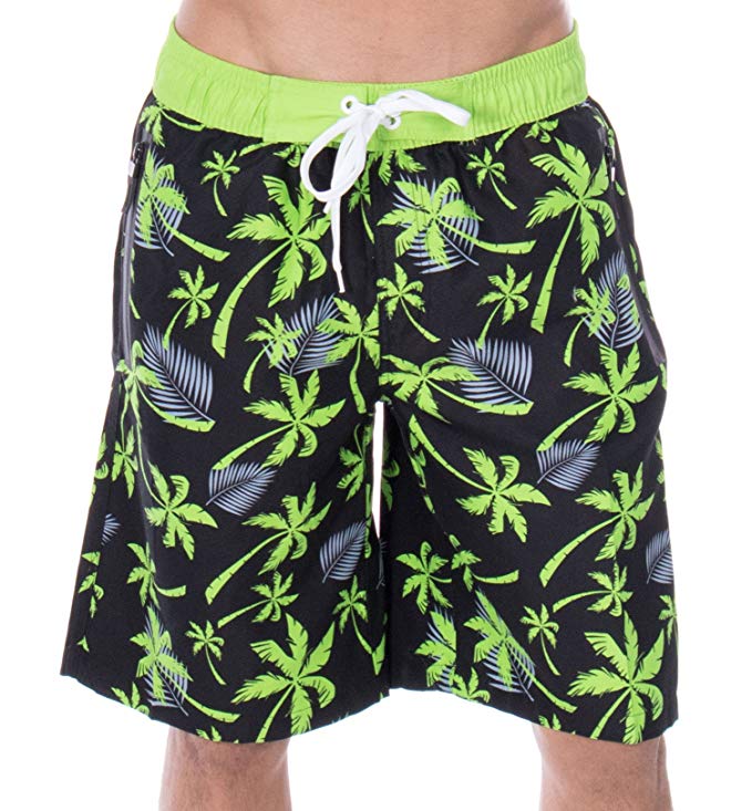 Verabella Men's Swim Trunks Mesh Lining Beachwear Board Shorts with Pockets