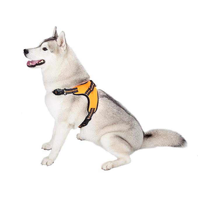 TAIL UP Dog Harness, Adjustable Dog Vest with Handle, 3M Reflective Oxford Pet Vest Harness, Easy Control Outdoor Soft Pet Harness for Small Medium Large Dogs, Black, Orange, Yellow