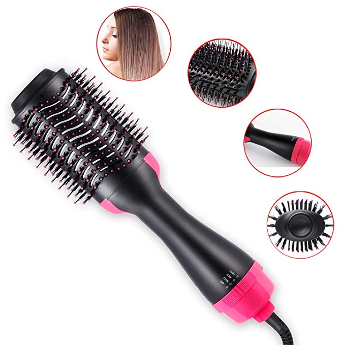 BUDDYGO Hot Air Brush One Step Hair Dryer & Volumizer Hair Style Multifunctional Hair Straightener & Curly Hair Comb with 3 Speeds for Healthy Hair Care