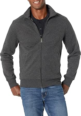 Amazon Essentials Mens Full-Zip Fleece Mock Neck Sweatshirt