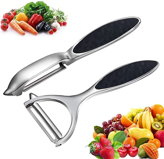 Potato Peelers - 2Pcs Vegetable Peeler Set Premium Stainless Steel Y-Shaped Rotatable Peeler with Sharp Blade and Non-Slip Handle Potato Peeler Vegetables for Tomatoes, Carrots, Fruits