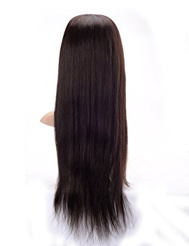 Lordhair Human Hair Wigs with Lace Front Wig Silky Straight Hair Wig 20 Inches Length Natural Color Wig For Black Women