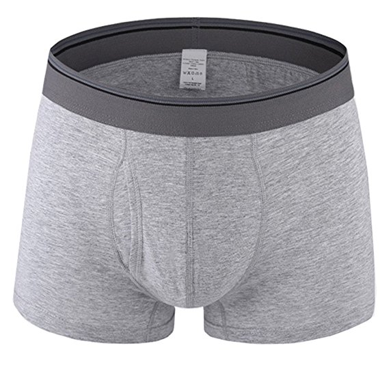Underwear For Men, Mens 100% Cotton Comfortable Breathable Seamless Spandex Athletic Cool Boxer Briefs Gray