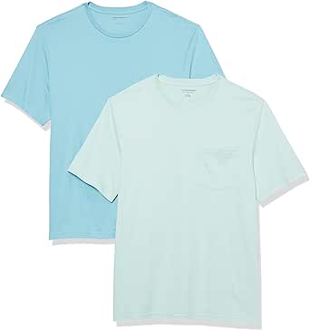 Amazon Essentials Men's Regular-Fit Short-Sleeve Crewneck Pocket T-Shirt, Pack of 2