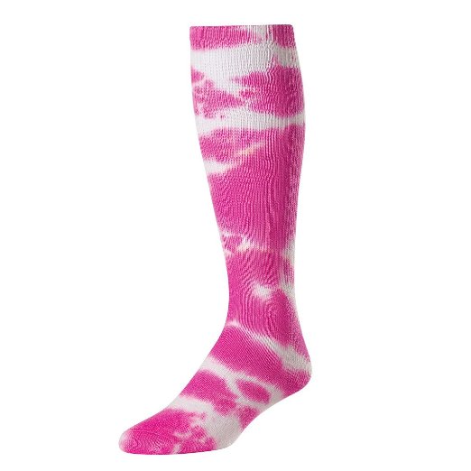 TCK Tie Dye Multisport Tube Socks (Pink/White, Small)