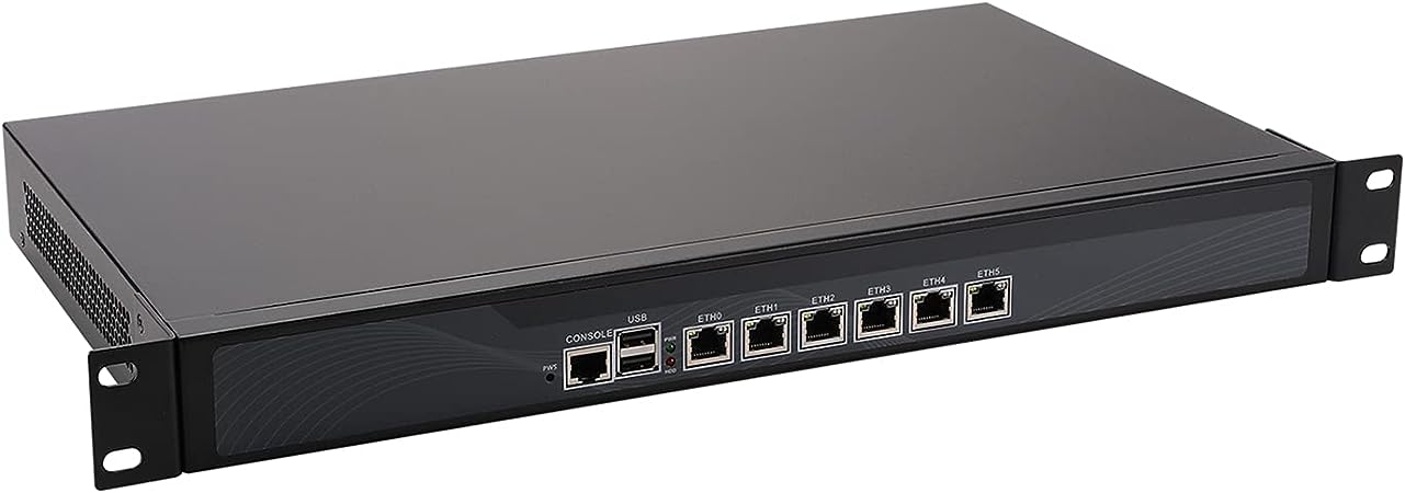 1U Rackmount Firewall Hardware, OPNsense, VPN, Network Security Appliance, Intel J4125, HUNSN RS06k, AES-NI, 6 x I226-V 2.5Gbe, Console, VGA, 4G RAM, 32G SSD