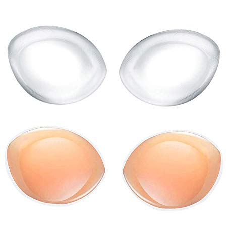 LLMoon Silicone Bra Pads Inserts, Transparent Cleavage, Enhancing Breast Pads(2 Pairs)