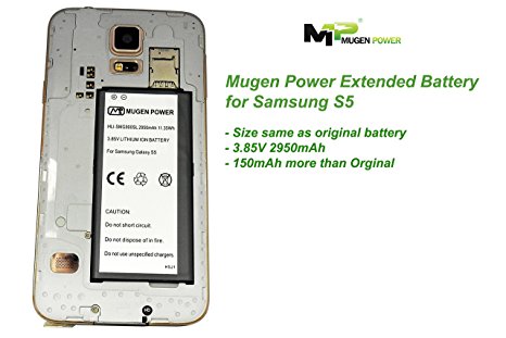 Mugen Power Samsung Galaxy S5 And S5 Active Support NFC Higher Capacity 2950mAh Slim Battery Also Support Google Wallet Bluetooth NFC Samsung Pay Functions