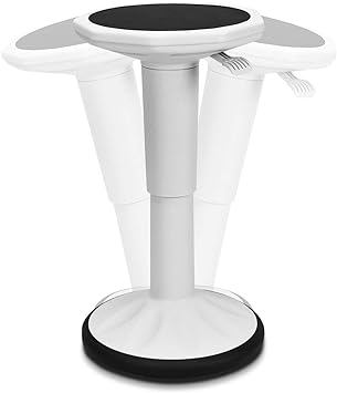 COSTWAY Wobble Stool, Adjustable Height Active Learning Stools with Non-Slip Bottom, Swivel Sit-to-Stand Desk Chair for Office, Home, School (White)