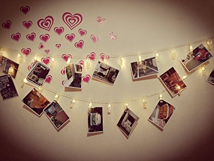 30 LED Photo Clips String Lights, Christmas Indoor Lights, USB Powered, 12 Ft, Gorgeous Warm White Light - for Hanging Photos Pictures Cards and Memos, Ideal gift for Dorms Bedroom Decoration