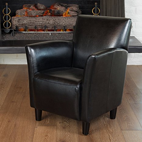 Pismo Black Leather Club Chair