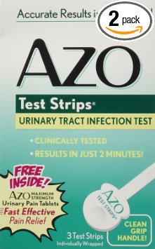 AZO Urinary Tract Infection Test Strips, 3-Count Boxes (Pack of 2)