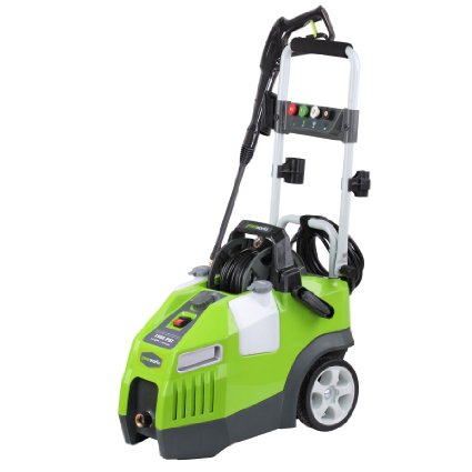 GreenWorks GW1950 1950 PSI 12 GPM Quiet Motor Electric Pressure Washer with Hose Reel