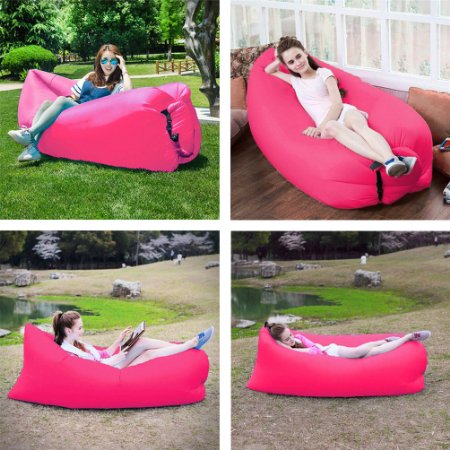 Inflatable Lounger Outdoor/Indoor Air Sleep Sofa Couch Camping Beach Portable Furniture Sleeping Hangout Lounger Waterproof Folding Sleeping Compression Air Bag