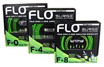 Surge F-0 Flo Series by 0 Gauge 5000W Awg Amplifier Installation Wiring Amp Install Kit