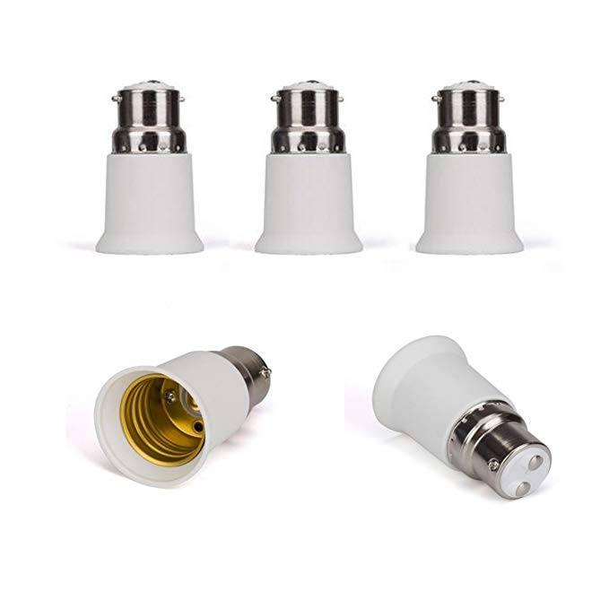 B22 to E27 Adaptor,Efly Bayonet BC Cap B22 To E27 ES Edison Screw Light Bulb Lamp Base Socket Converter [Indoor Use]Extender Adaptor Holder Fitting 220-240V B22 to E27 Lamp Socket Converter[5 Pack]
