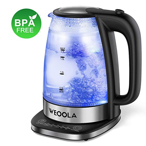 Electric Kettle Temperature Control, Cordless Tea & Coffee Pot with 5 Preset Temp Functions, Double Wall with LED Indicator, Quick Boil, Auto Shut Off and Boil Dry Protection (BPA Free, 1.7L/1500W)