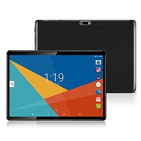Android Tablet|10 Tablets PC 10.1" Inch,HD,3G, WiFi, GPS, GSM, Octa Core, 64GB ROM, 4GB RAM, Dual Sim Card, 1920×1200 IPS, (Black (3G Network)