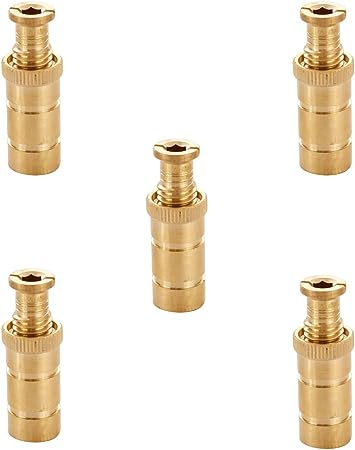 Pool Cover Anchors for Concrete and Pavers Deck, Universal Size Fits 3/4" Hole, Best for Pool Safety Cover Installation, Durable Brass Metal Pool Anchor with Head Screw Bolts (5 Pack)