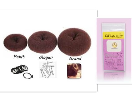 Brown 3pcs Set Donut Three Hair Bun Ring Shaper Hair Styler Maker BUY NOW