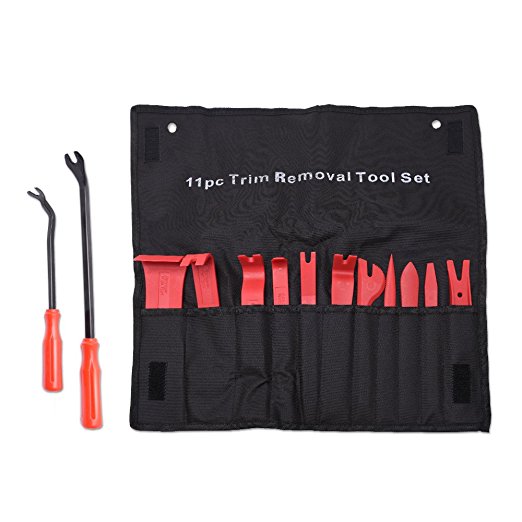 MICTUNING Strong Nylon Auto Trim Removal Tool Set with Fastener Removers - 13 Pieces Car Interior Door Panel Removal Kit