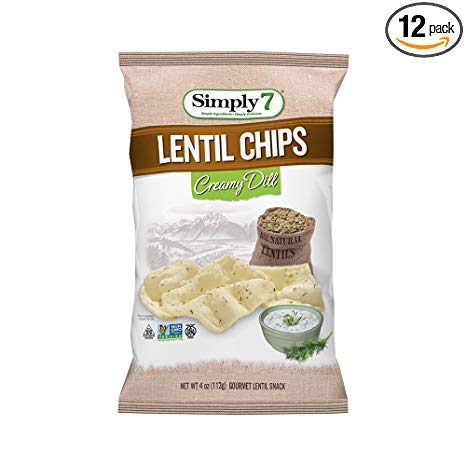 Simply7 Gluten Free Lentil Chips, Creamy Dill, 4 Ounce (Pack of 12)