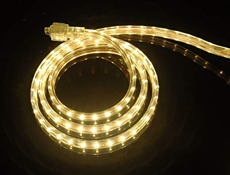 CBConcept UL Listed, 3.3 Feet, 360 Lumen, 3000K Warm White, Dimmable, 110-120V AC Flexible Flat LED Strip Rope Light, 60 Units 3528 SMD LEDs, Indoor Outdoor Use, Accessories Included, Ready to use