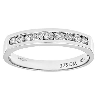 Naava 9ct White Gold Diamond Channel Set Eternity Ring
