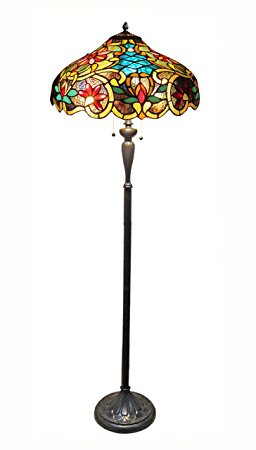 Chloe Lighting CH1A674VB18-FL2  Leslie Tiffany-Style Victorian 2 Light Floor Lamp 18-Inch Shade