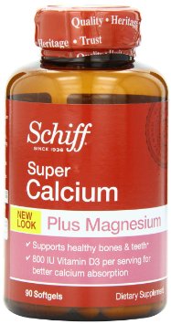 Schiff Calcium Plus Magnesium with Vitamin D3 800 IU Supplement, 90 Count