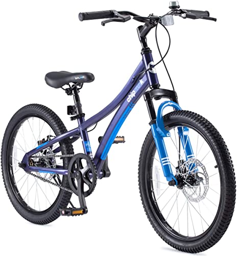 Royalbaby Boys Girls Kids Bike Explorer 20 Inch Bicycle for 7-12 Years Old Front Suspension Aluminum Child's Cycle with Disc Brakes Blue Pink