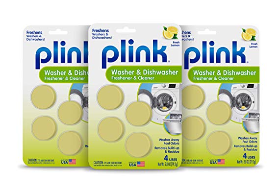 Plink Appliance Freshener, Dishwasher, Washing Machine Cleaner. Fresh Lemon Scent. 12-Count, 3 Pack