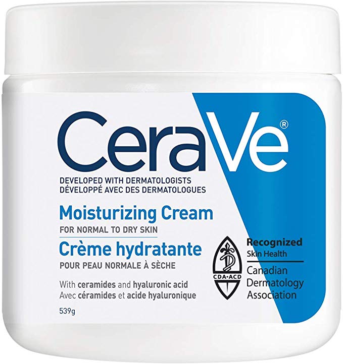 CeraVe Moisturizing Cream | Daily Face and Body Moisturizer for Dry Skin With Hyaluronic Acid | Fragrance Free, 539 Grams