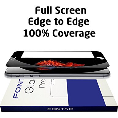 iPhone 7 Plus Screen Protector,Fontar [3D Touch Compatible] Edge to Edge 4D Full Coverage Tempered Glass Film for iPhone 7 Plus 5.5" Scratch Proof Glass Screen Protector [1 Pack] (black)