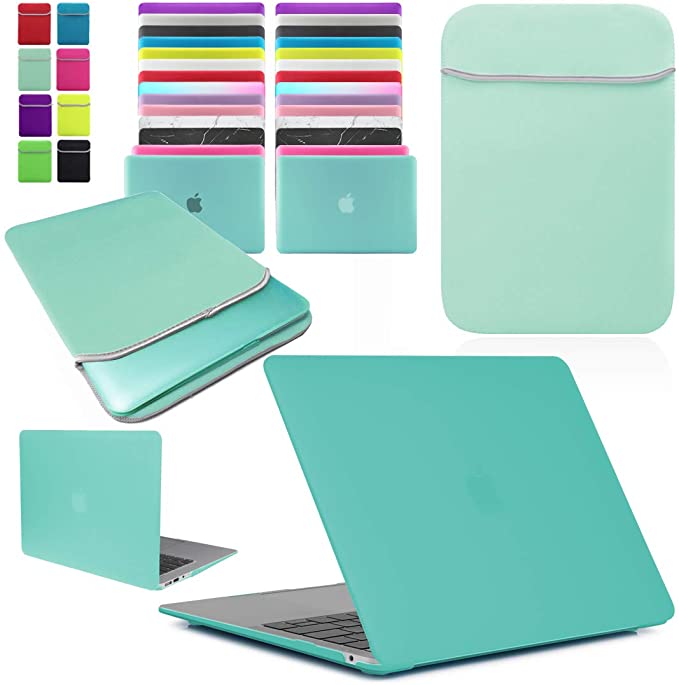 Love My Case / BUNDLE EGG BLUE/OCEAN GREEN Hard Shell Case with matching NEOPRENE Sleeve Cover for Apple MacBook Air 11-inch 11.6" (Models: A1370 / A1465) (Will NOT fit 13-inch Air or any Pro models)