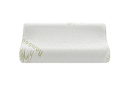 Alveo Bamboo Memory Foam Contour Pillow with a Removable Soft Zip Cover