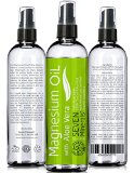 Magnesium Oil with ALOE VERA Makes it less itchy - Big 12Oz - Highly purified 100 Tested - SEE RESULTS OR MONEY-BACK - Best for Sore Muscles Leg Cramps Restless Legs Syndrome Headache and Migraine
