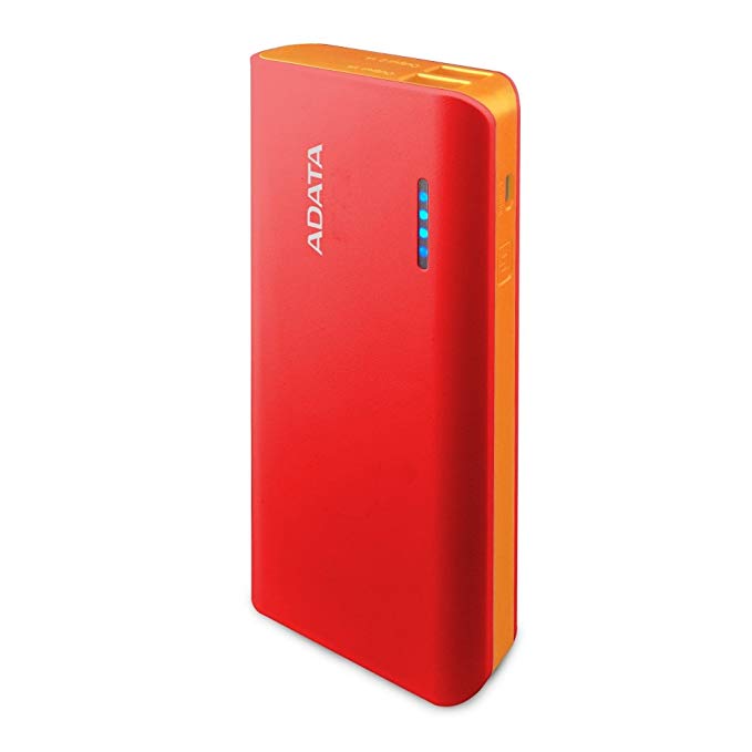 ADATA PT100 10000mAh Dual Output Fash Charging 3.1A Portable Charger Power Bank for Smartphones and Tablets - Red (APT100-10000M-5V-CRDOR)