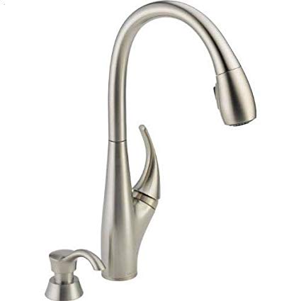 Delta 19912-SSSD-DST Deluca Single-Handle Pull-Down Sprayer Kitchen Faucet, Stainless Steel