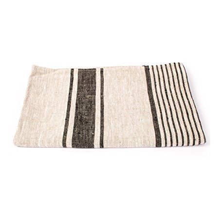 LinenMe Linen Provence Bath Towel, Black