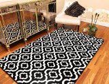 Summit 25 NEW Black White Trellis Lattice Modern Abstract Rug Many Aprx Sizes Available 2x3 2x7 4x6 5x8 8x10 22 INCH X 35 INCH SCATTER RUG DOOR MAT SIZE