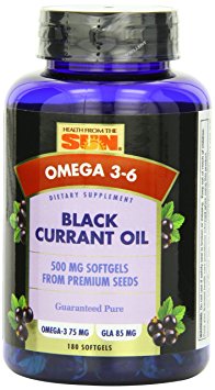 Health From The Sun Black Currant Oil Softgels,  500 mg, 180 Count