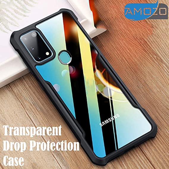 Amozo Shockproof Transparent Bumper 360 Degree Camera Protection Case Cover for Samsung Galaxy M31