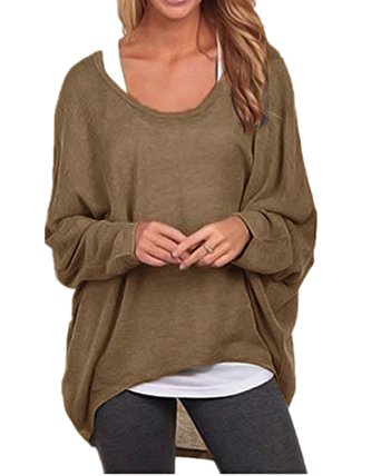 ZANZEA Women's Sexy Long Batwing Sleeve Loose Pullover Casual Top Blouse T-Shirt