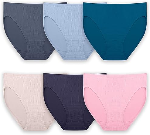 Fruit of the Loom Womens Breathable Underwear, Moisture Wicking Keeps You Cool & Comfortable, Available in Plus Size