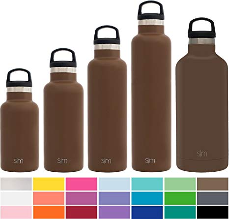 Simple Modern Ascent Water Bottle - Narrow Mouth, Vacuum Insulated, Double Wall, 18/8 Stainless Steel Powder Coated - 5 Sizes, 30  Colors